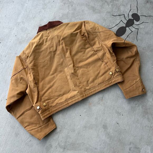 Vintage Y2K Carhartt brown cropped Detroit style work wear jacket - Picture 6 of 7